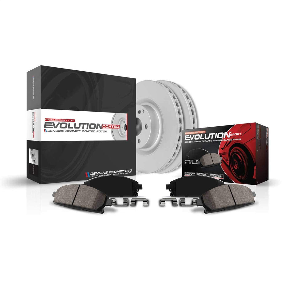 Power Stop CRK6349 Front Z23 Evolution Geometu00ae Coated Brake Kit