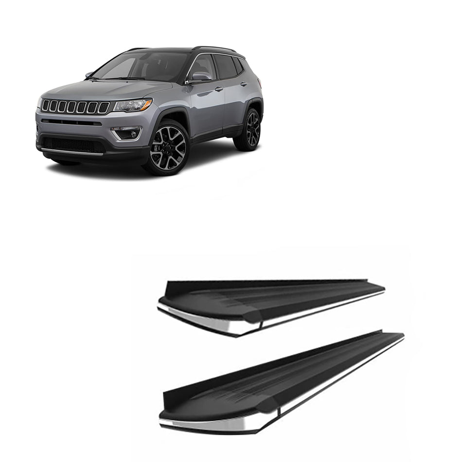 Black Horse Black Aluminum Exceed Running Boards Compatible with 2011-2019 Jeep Compass&2007-2016 Jeep Patriot