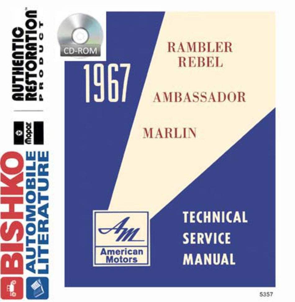 bishko automotive literature 1967 AMC Ambassador Marlin Rebel Shop Service Repair Manual CD Engine Wiring
