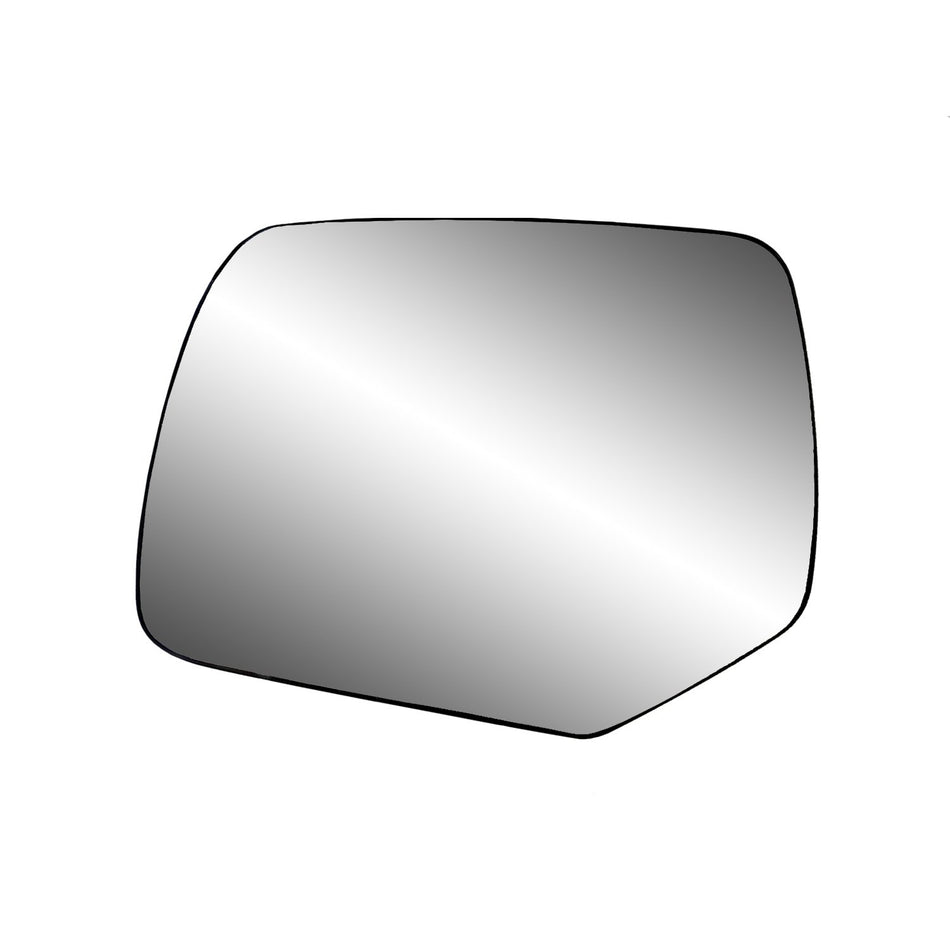 Driver Side Heated Mirror Glass w/backing plate, Ford Escape, Escape Hybrid, Mercury Mariner, Mariner Hybrid, 5 13/16 x 7 9/16 x 8 5/16 (w/o Blind Spot), Square mount
