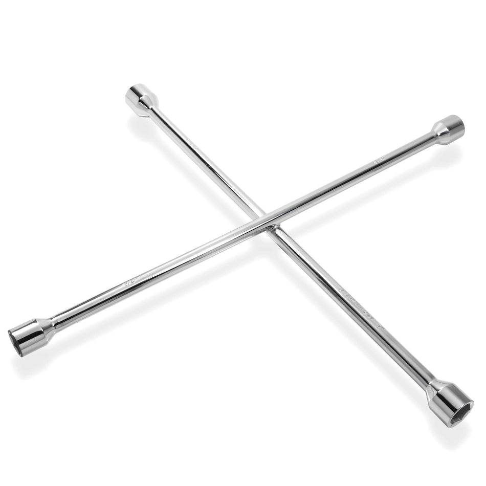 Powerbuilt 25-Inch 4-Way Lug Wrench, Universal, Heavy-Duty, Cross Design, Car Tire Repair - 640870