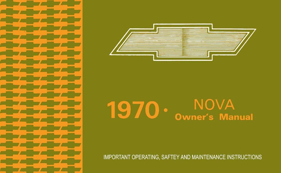 bishko automotive literature 1970 Chevrolet Nova Owners Manual User Guide Reference Operator Book Fuses