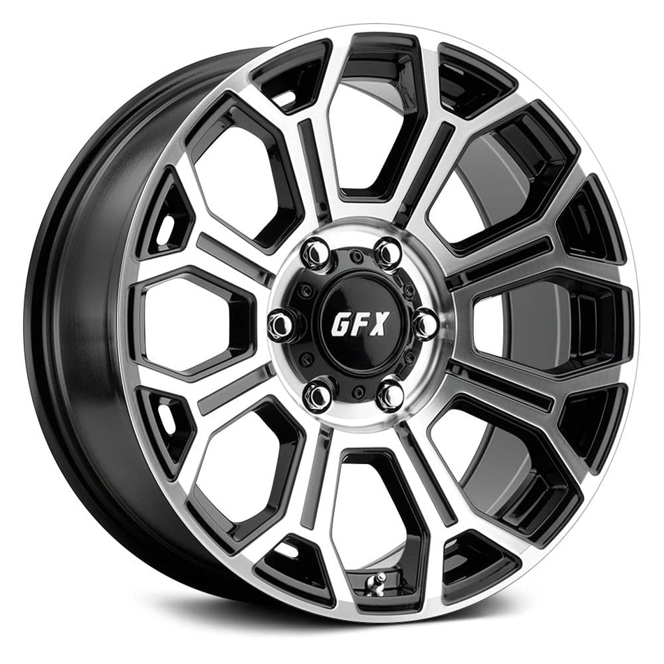 G-FX TR19 Custom Wheel - 16x8.5, 0 Offset, 6x139.7 Bolt Pattern, 106.2mm Hub - Gloss Black with Machined Face Rim