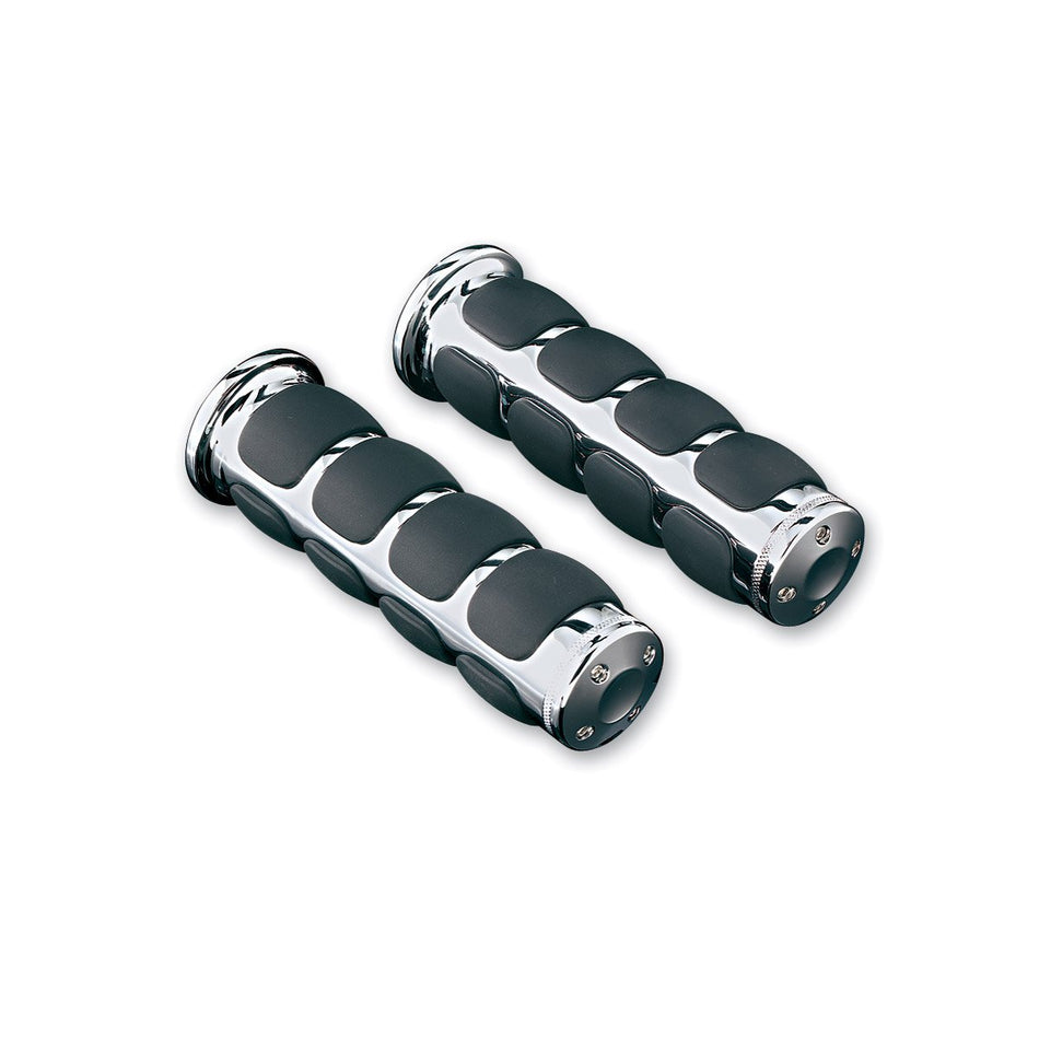 Kuryakyn 6235 Premium ISO Handlebar Grips for Throttle and Clutch: Kawasaki, Suzuki, Victory & Yamaha Motorcycles, Chrome, 1 Pair