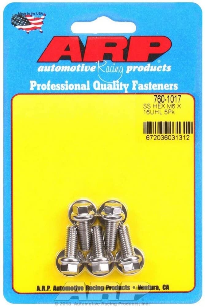 Autoracing Products 760-1017 S/S Bolt Kit - 6pt. (5) 6mm x 1.00 x 16mm