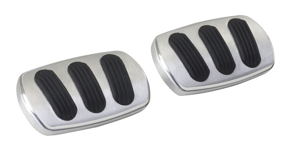 Lokar BAG-6139 Billet Aluminum Curved Manual Brake/Clutch Pad with Rubber - Pair