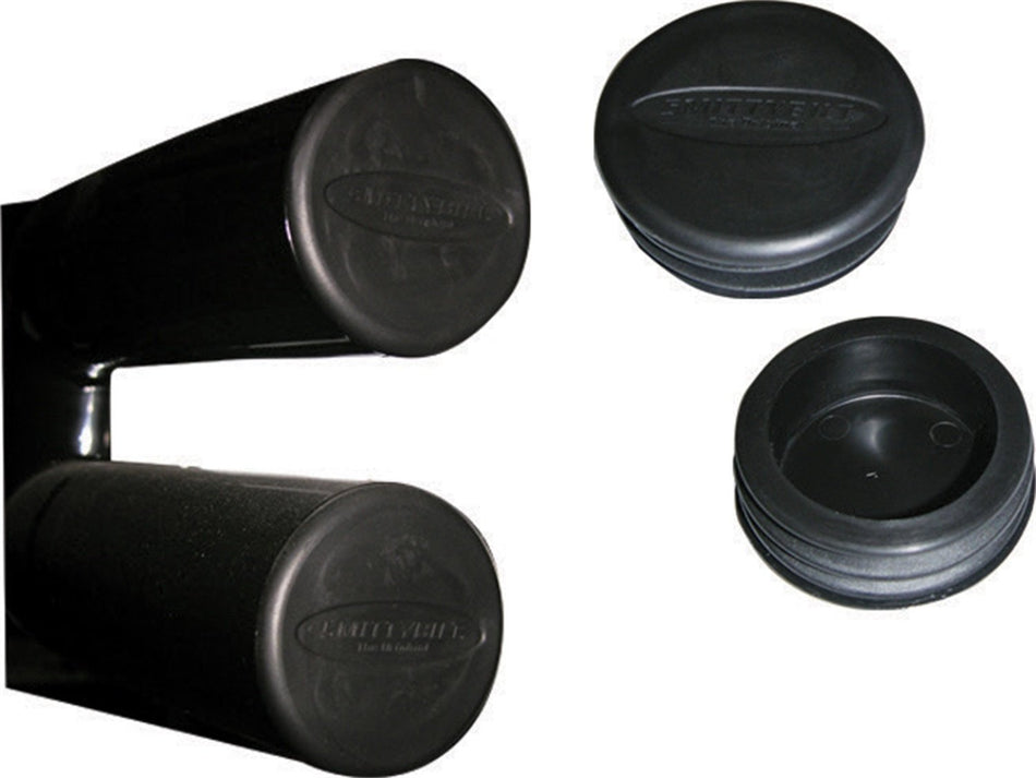 Smittybilt 3 Tube Bumper End Caps (Black) - TA25"