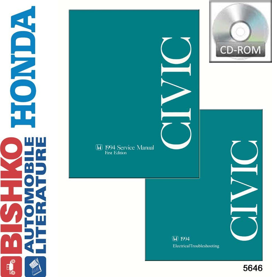 bishko automotive literature Shop Service Repair Manual CD with ETM Engine Drivetrain Wiring for The 1994 Honda Civic
