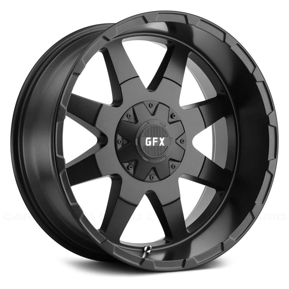 G-FX TR12 Custom Wheel - 20x9, 0 Offset, 8x165.1 Bolt Pattern, 125.2mm Hub - Matte Black Rim
