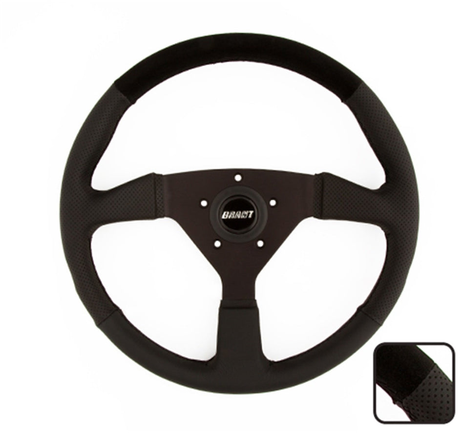 Grant 8551 GT Rally 13.5 inch Black 3-Black Spoke Steering Wheel