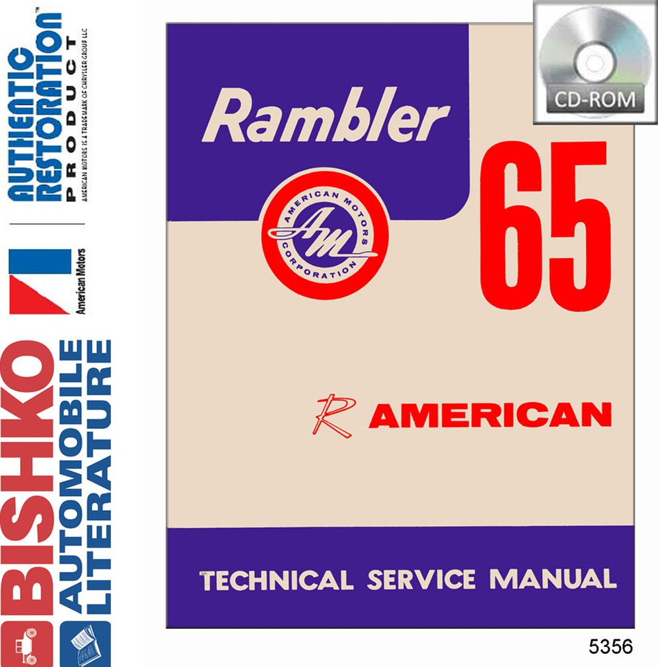 bishko automotive literature 1965 AMC American Shop Service Repair Manual CD Engine Drivetrain Wiring