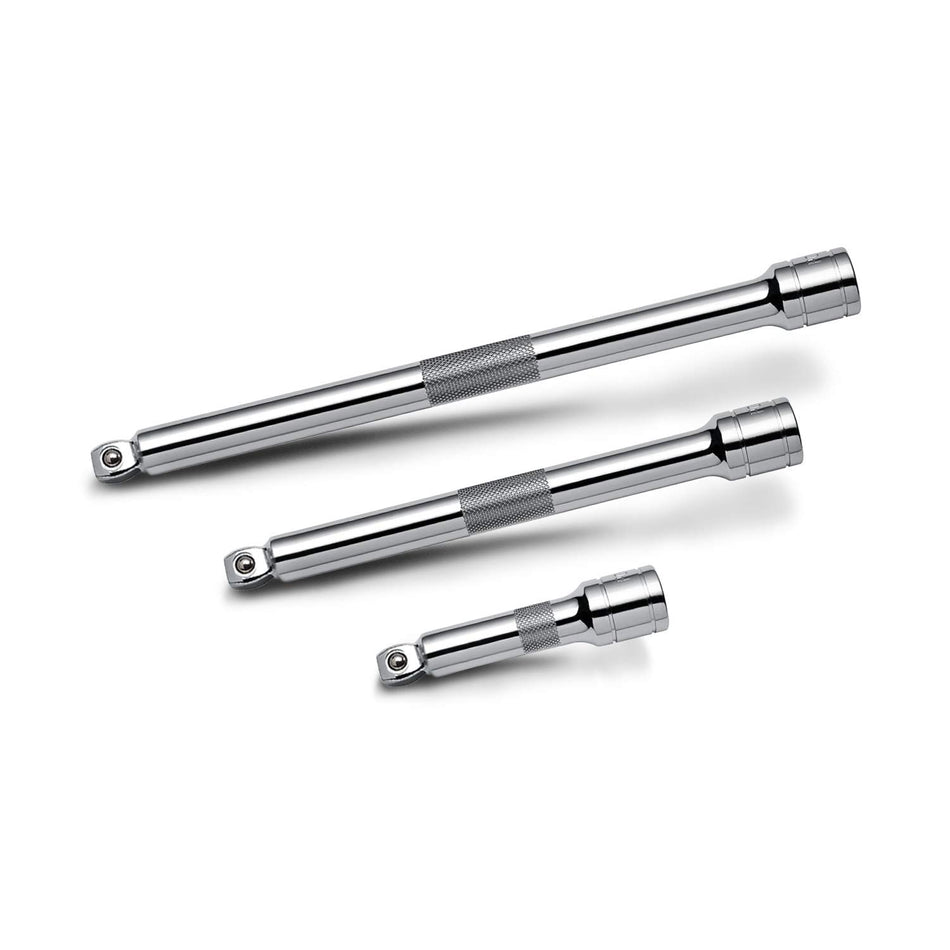 Powerbuilt 640857 3 Piece 3/8 Dr. Wobble Extension Set, Silver