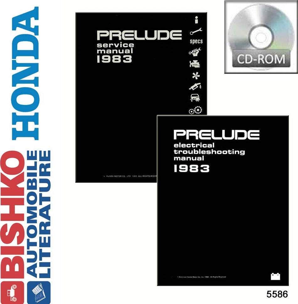 bishko automotive literature - Shop Service Repair Manual CD W/ETM Engine Drivetrain Wiring for The 1983 Honda Prelude