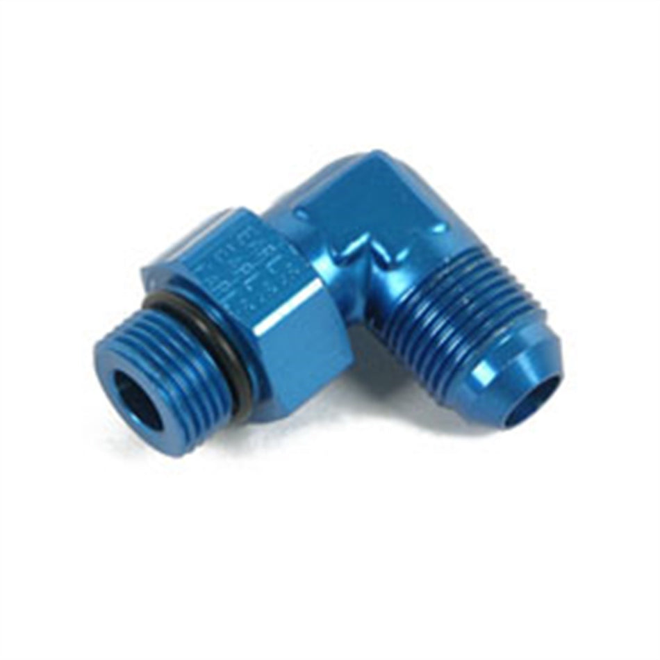 Earl's 949006ERLP Adapter (949006ERLP - #6 Male 90 Deg to Male Swivel 9/16-18 O-Ring)