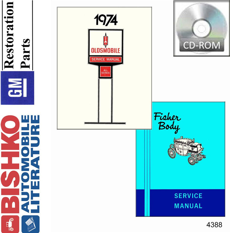 bishko automotive literature 1974 Oldsmobile Shop Service Repair Manual Book Engine Electrical Drivetrain
