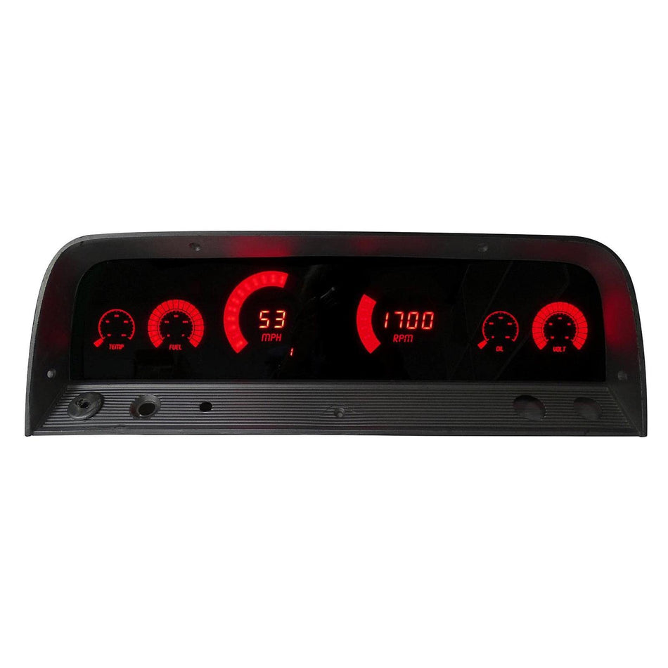 LED Digital Replacement Gauge Panel (64-66 Chevy Truck) Direct Replacement (Red)