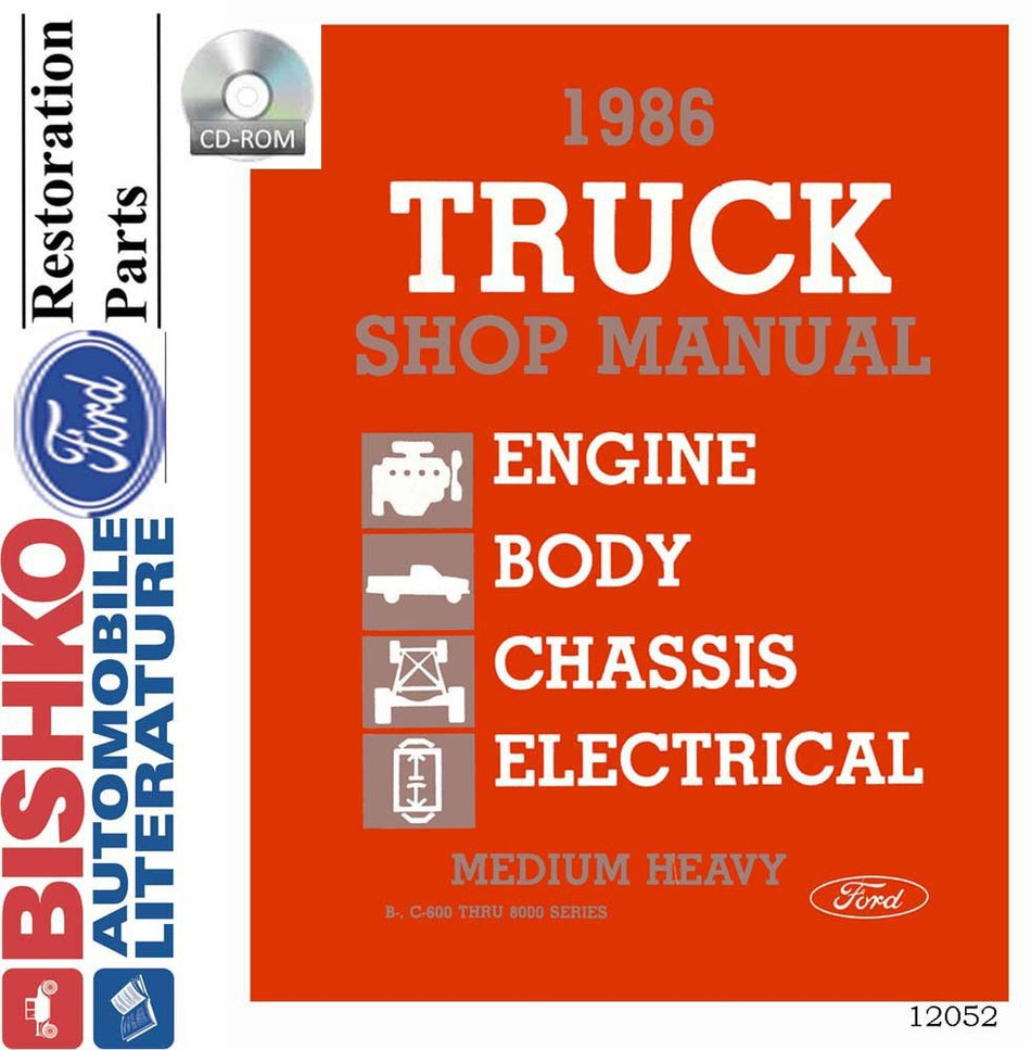 Bishko Automotive Literature Shop Service Repair Manual Cd Engine Drivetrain For The 1986 Ford Med Duty Heavy Duty