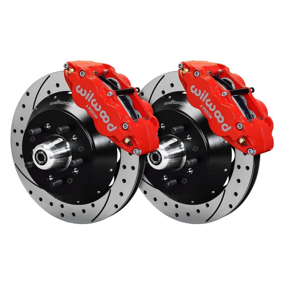 WILWOOD 140-9920-DR FNSL6R Front Hub Kit,14.00, Drill, Red WWE ProSpindle