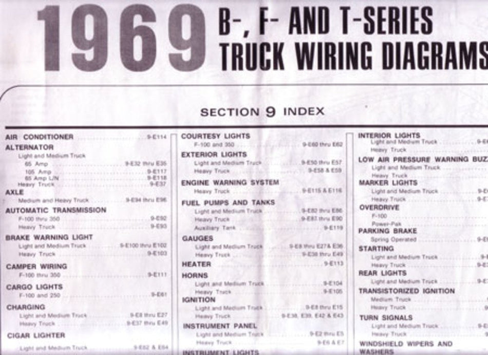 bishko automotive literature 1969 Ford F-100 F-150 to F-350 Truck Electrical Wiring Diagrams Schematic Manual