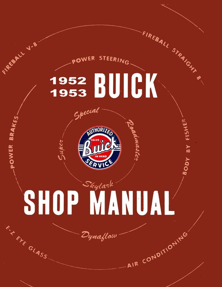 bishko automotive literature 1952 1953 Buick Roadmstr Special Super Shop Service Repair Manual Book Engine