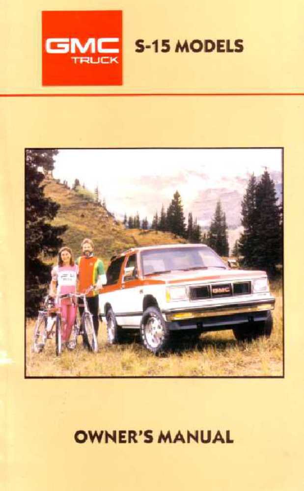 1987 GMC Jimmy S-15 Truck Owners Manual User Guide Reference Operator Book