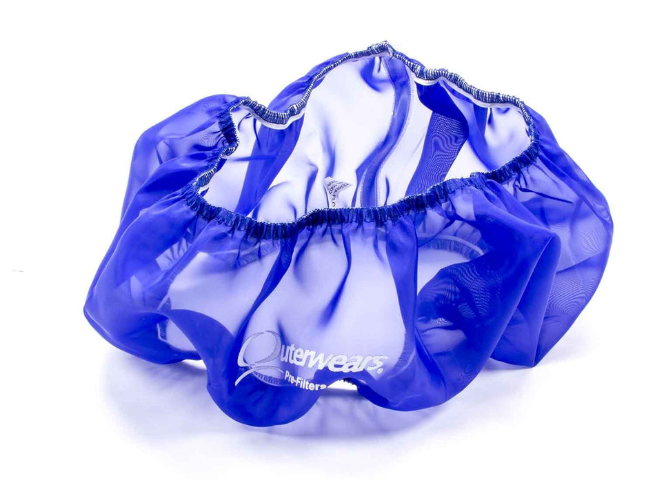 Outerwears Air Filter Wrap, Pre Filter, 14 in OD, 4 in Tall, Polyester, Blue, Each