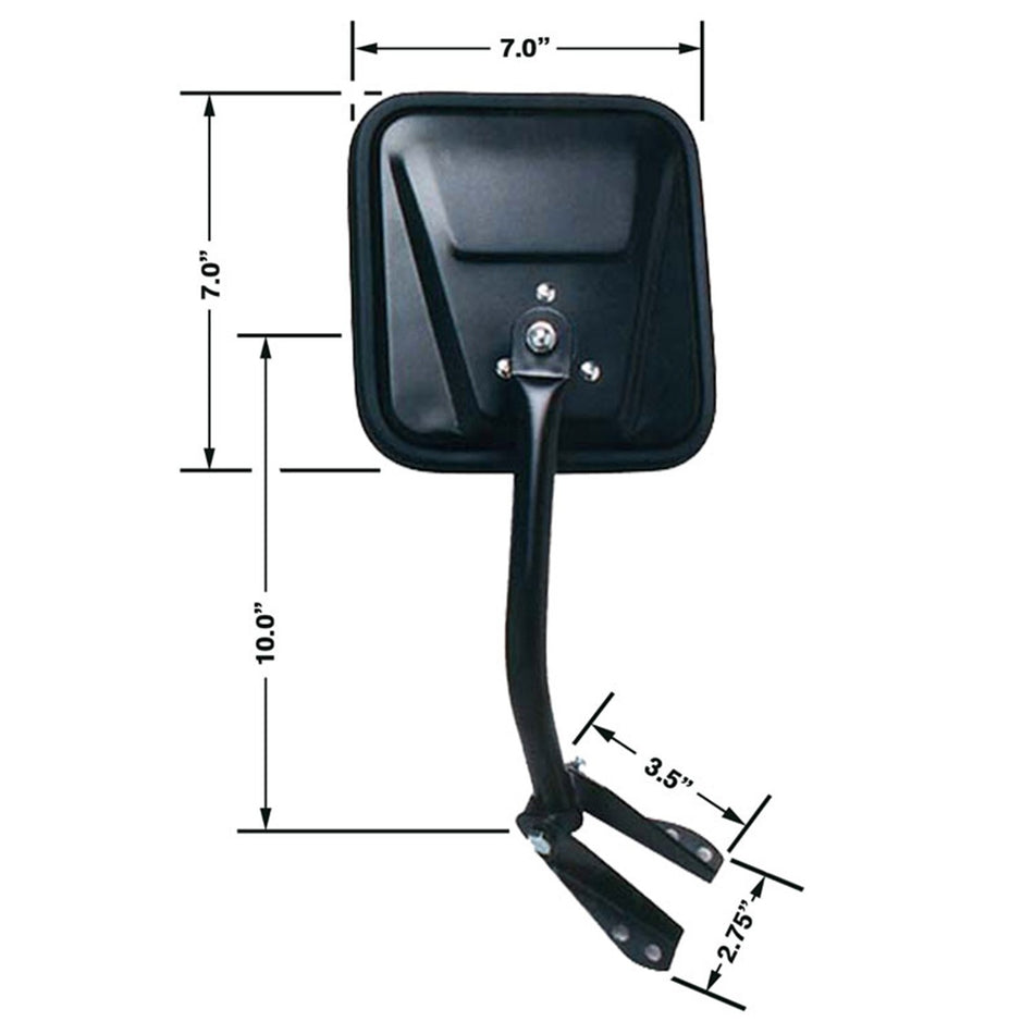 CIPA 44651 Jeep CJ OE Style Manual Replacement Passenger Side Mirror , Black