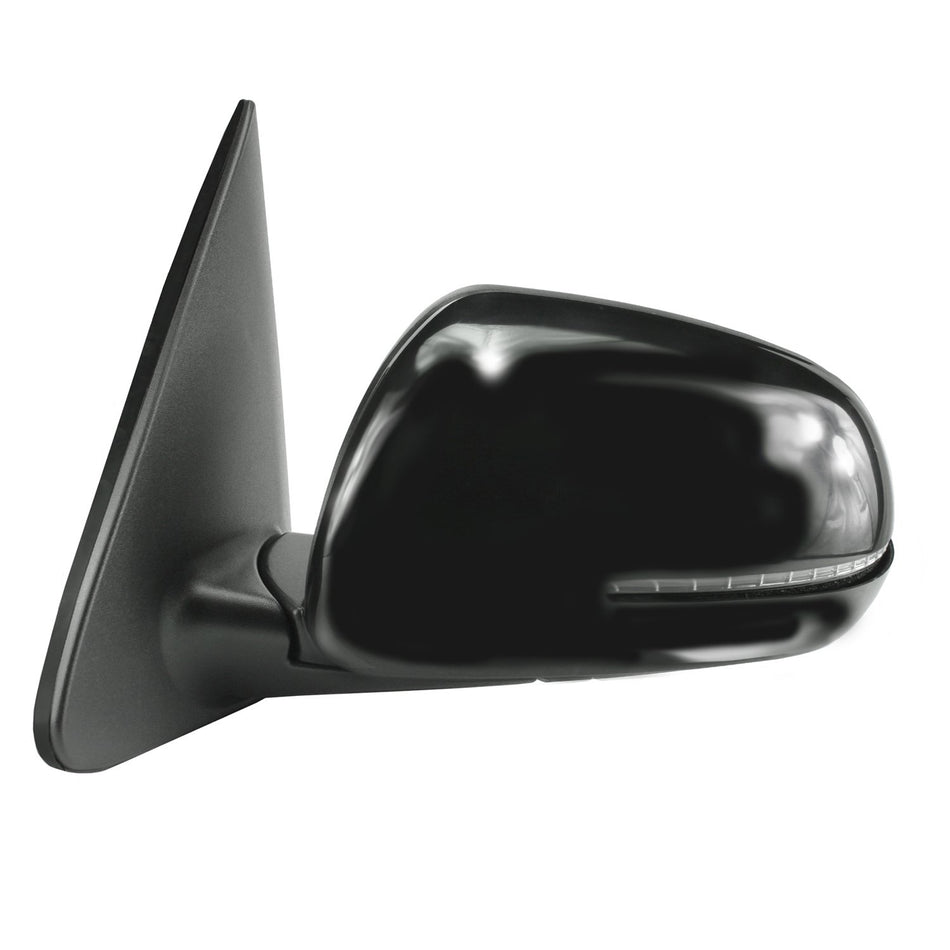 Fit System Driver Side Mirror for Kia Forte Hatchback, Sedan, Textured Black w/PTM Cover, w/Turn Signal, Foldaway, Heated Power