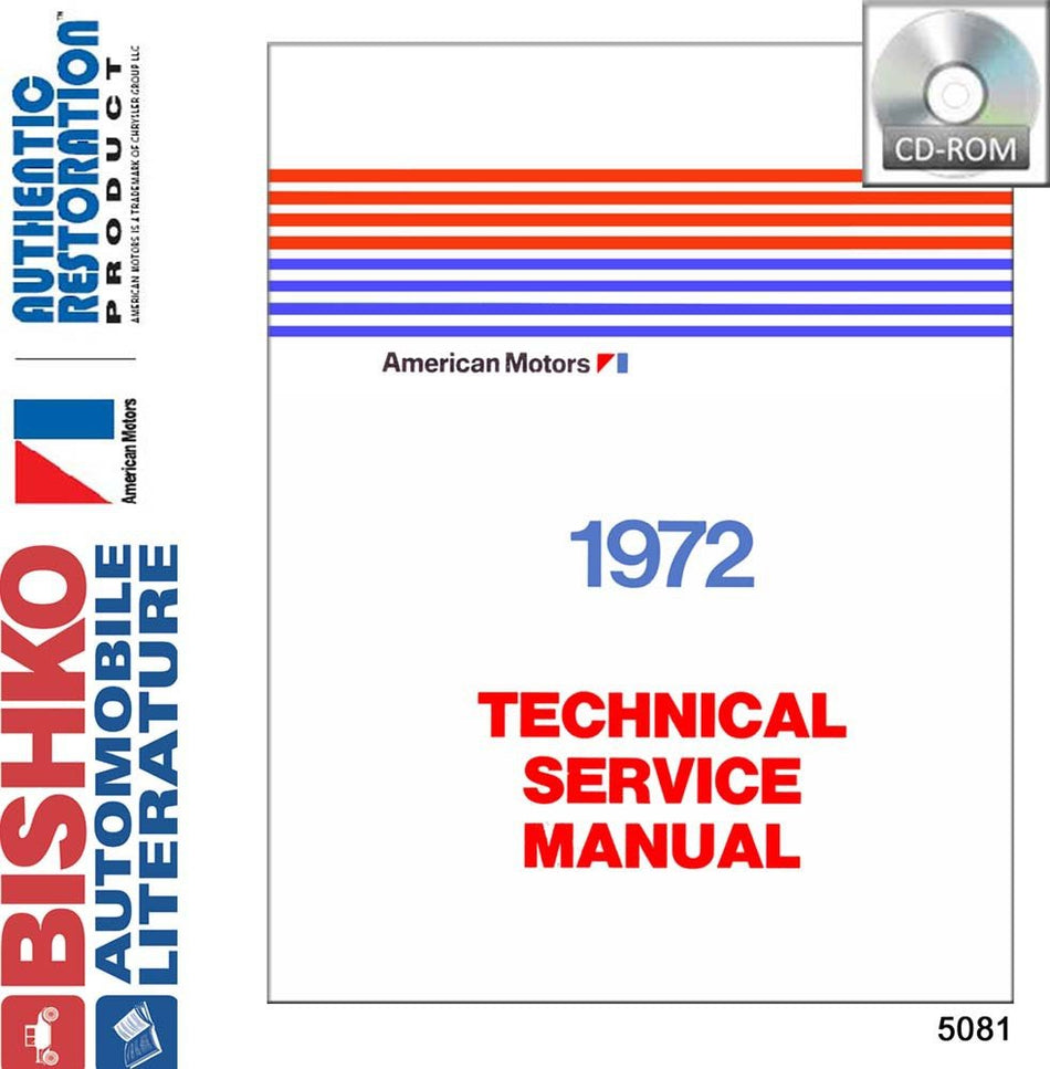 bishko automotive literature 1972 AMC Gremlin Hornet Matador Shop Service Repair Manual CD Engine Electrical