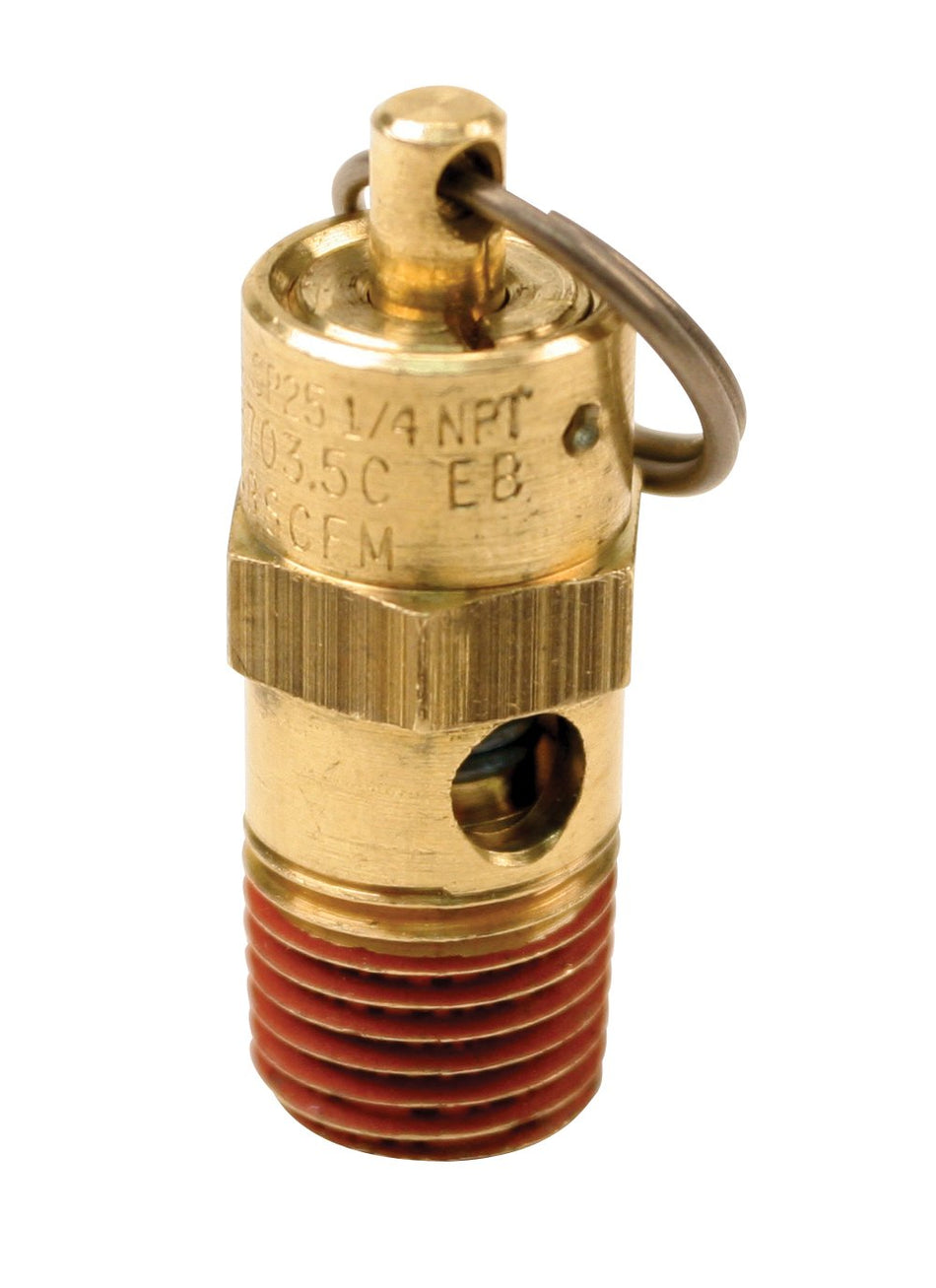Viair 92250 1/4 Male NPT 250 PSI Hi-Temp Rated Safety Valve, Gold