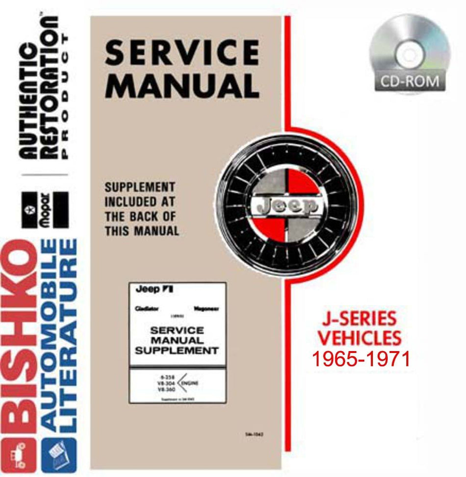 bishko automotive literature 1967 1969 1970 1971 Jeep J-Series Shop Service Repair Manual CD Engine