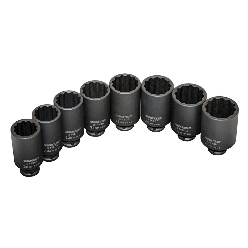 OEMTOOLS 24480 12 Point Axle Nut Socket Set (8 Piece)