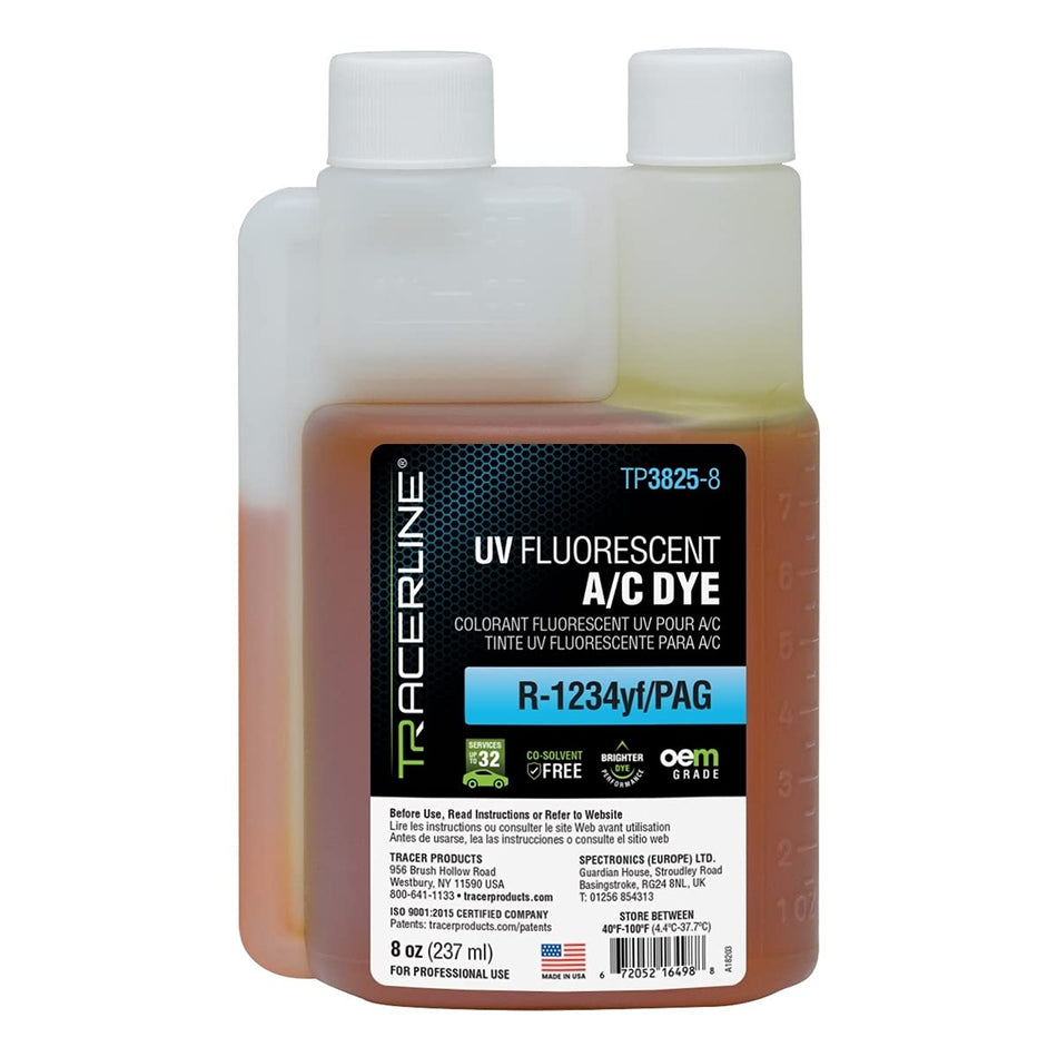 Tracer Products TP3825-8 8 Oz [237 Ml] R-1234yf/pag Bottle, Services Up To 32 Vehicles