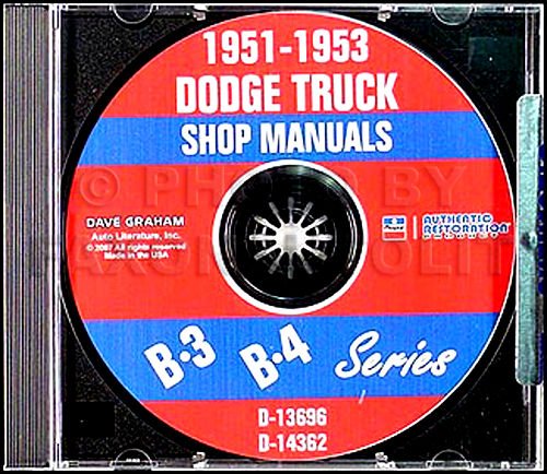 bishko automotive literature 1951 1952 Dodge Pickup Truck Shop Service Repair Manual CD Engine Electrical