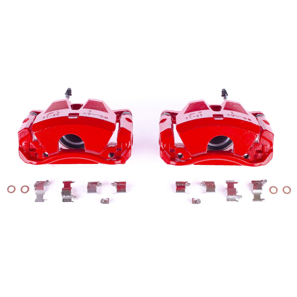 Power Stop Front S3218 Pair of High-Temp Red Powder Coated Calipers