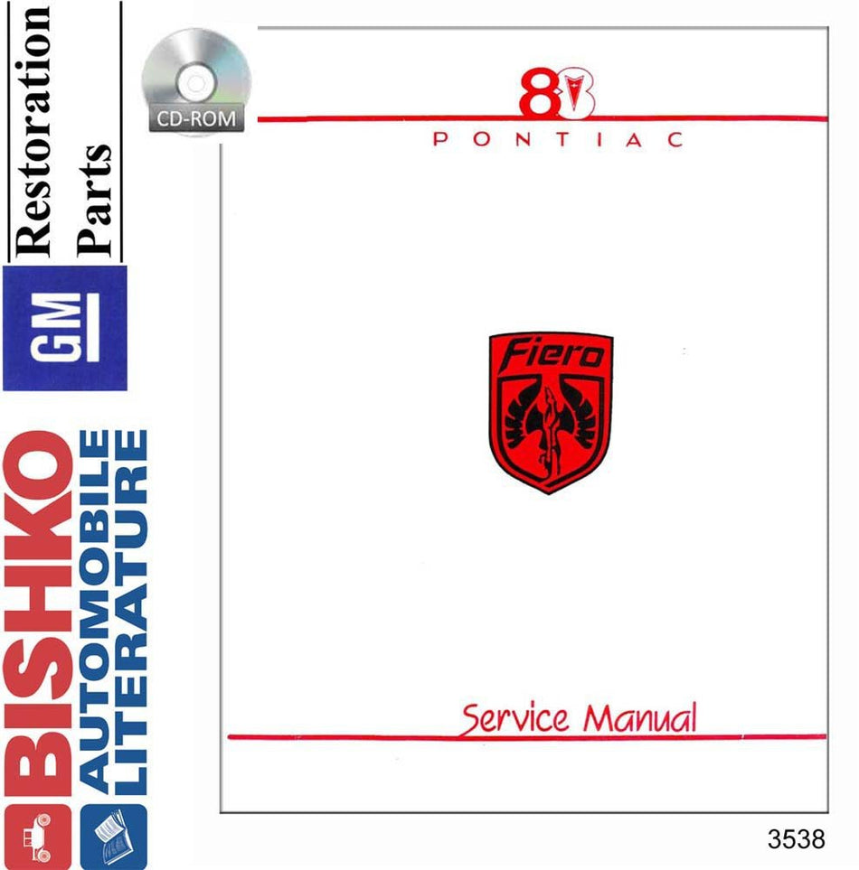 bishko automotive literature 1988 Pontiac Fiero Shop Service Repair Manual CD Engine Drivetrain Electrical
