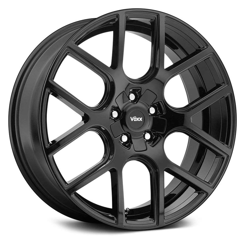 VOXX Lago 22X9 5x108 / 5x114.3 35 Gloss Black (Quantity of 1)