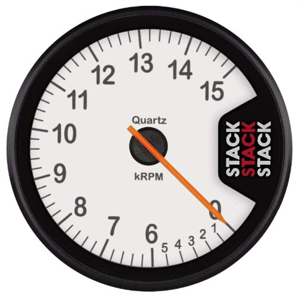 Stack ST200-0615W Clubman White 80mm 0-6-15k RPM Tachometer