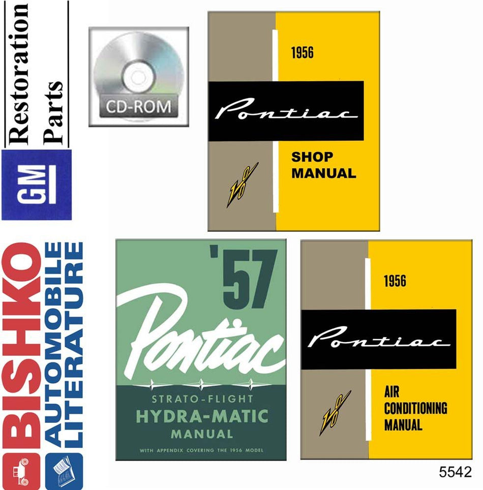 bishko automotive literature 1956 Pontiac Shop Service Repair Manual CD w/Autotrans Supplement & AC Manuals