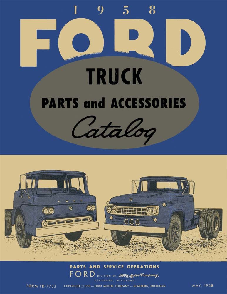 bishko automotive literature 1958 Ford Truck Part Numbers Book List Catalog Interchange Drawings