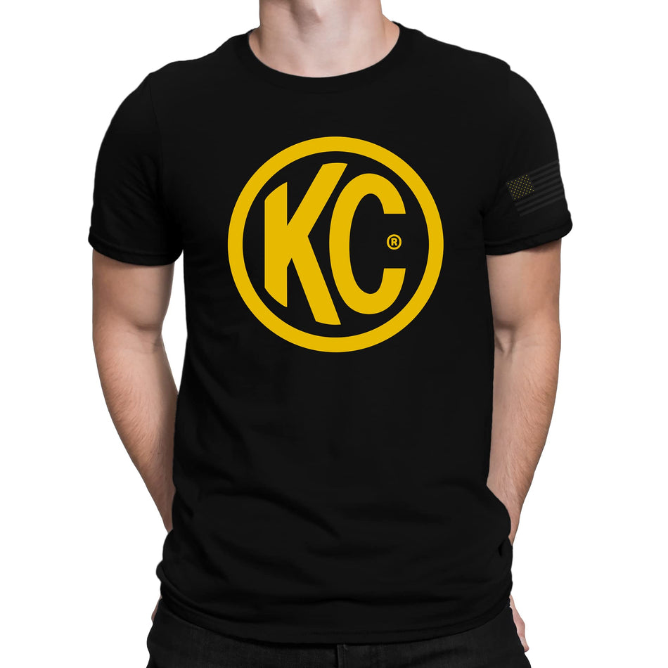 KC HiLiTES 70616 KC Classic Yellow Logo Tee Shirt - Black - 2X-Large