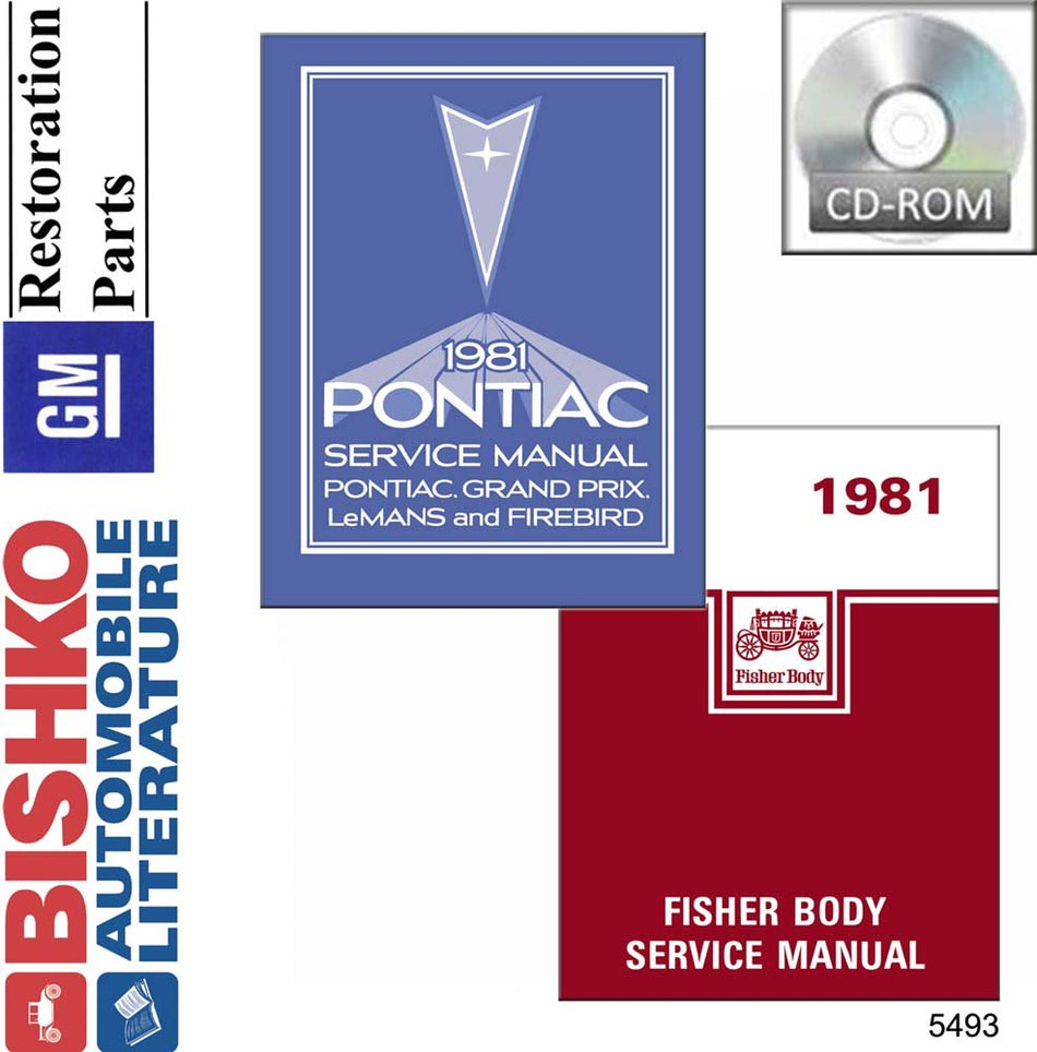bishko automotive literature 1981 Pontiac Firebird Bonneville Shop & Body Manual CD Engine Drivetrain Wiring