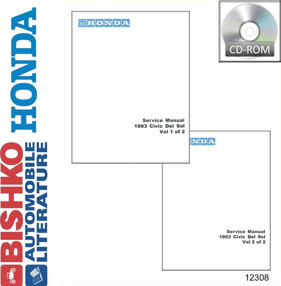 bishko automotive literature - Shop Service Repair Manual CD Engine Drivetrain OEM for The 1993 Honda Civic Del Sol