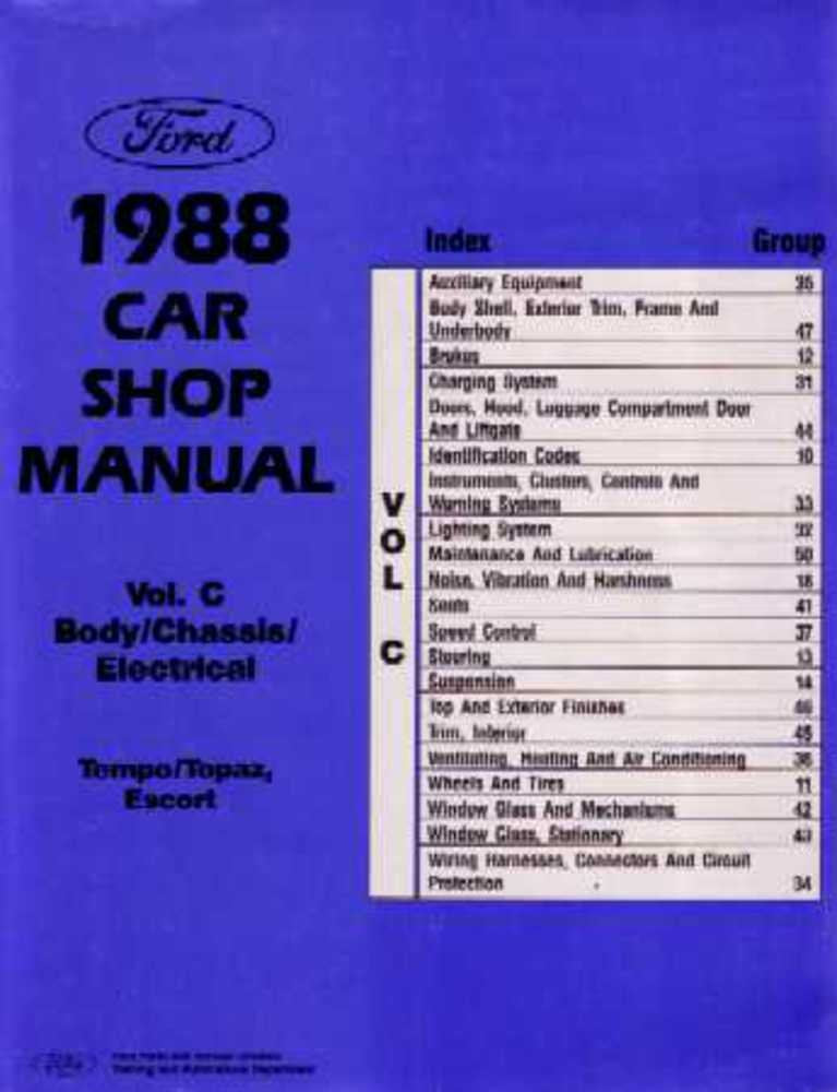 bishko automotive literature 1988 Ford Tempo Topaz Shop Service Repair Manual Book Engine Electrical OEM