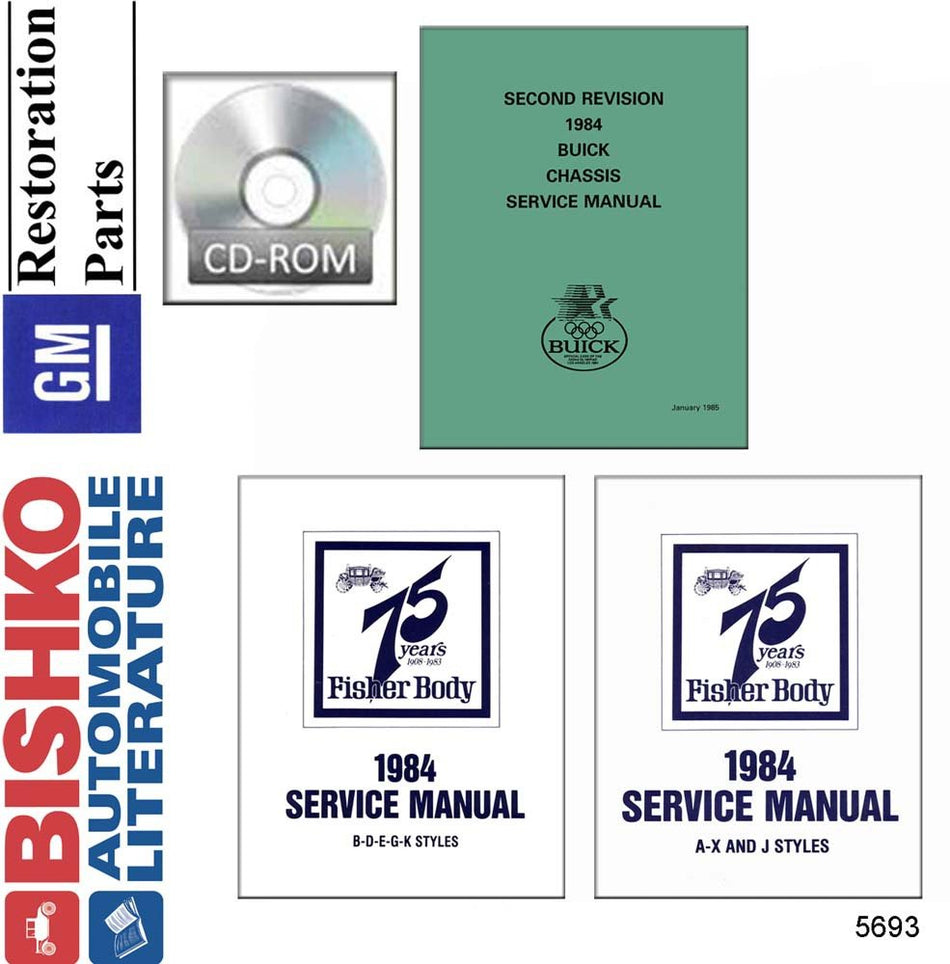 bishko automotive literature 1984 Buick Century Electra Lesabre Shop Service Repair Manual CD Engine Wiring