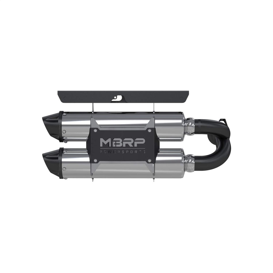 MBRP Dual Straight Core Slip-On Exhaust Muffler Made of T304 Stainless Steel | Fits Polaris RZR XP 1000 2014 | Aggressive Sound, Racing Inspired, Enhanced Tone | Performance Series | AT-9516PT