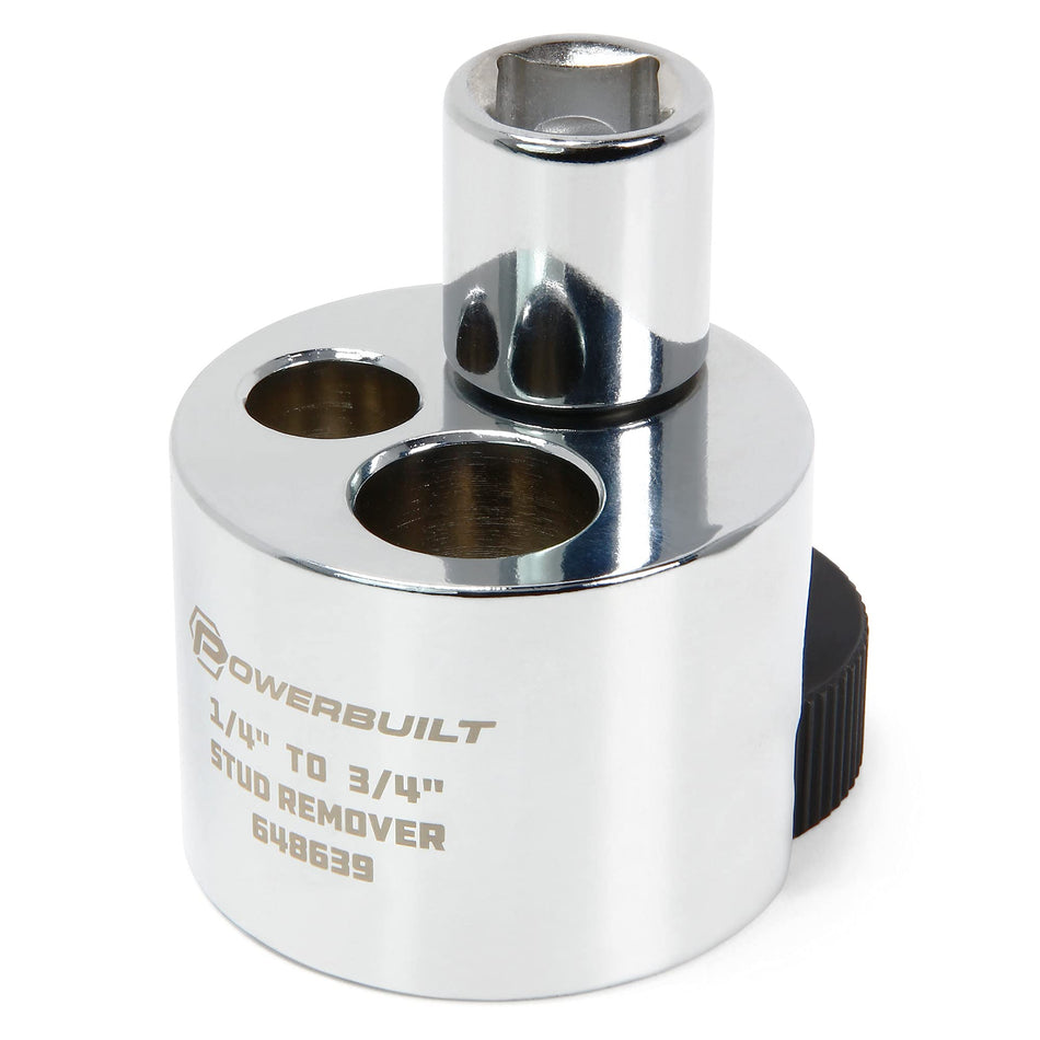 Powerbuilt Stud Extractor Tool, Remove 1/4 to 3/4 Nuts, Broken, or Seized Studs, Grip Damaged Bolts- 648639, Silver