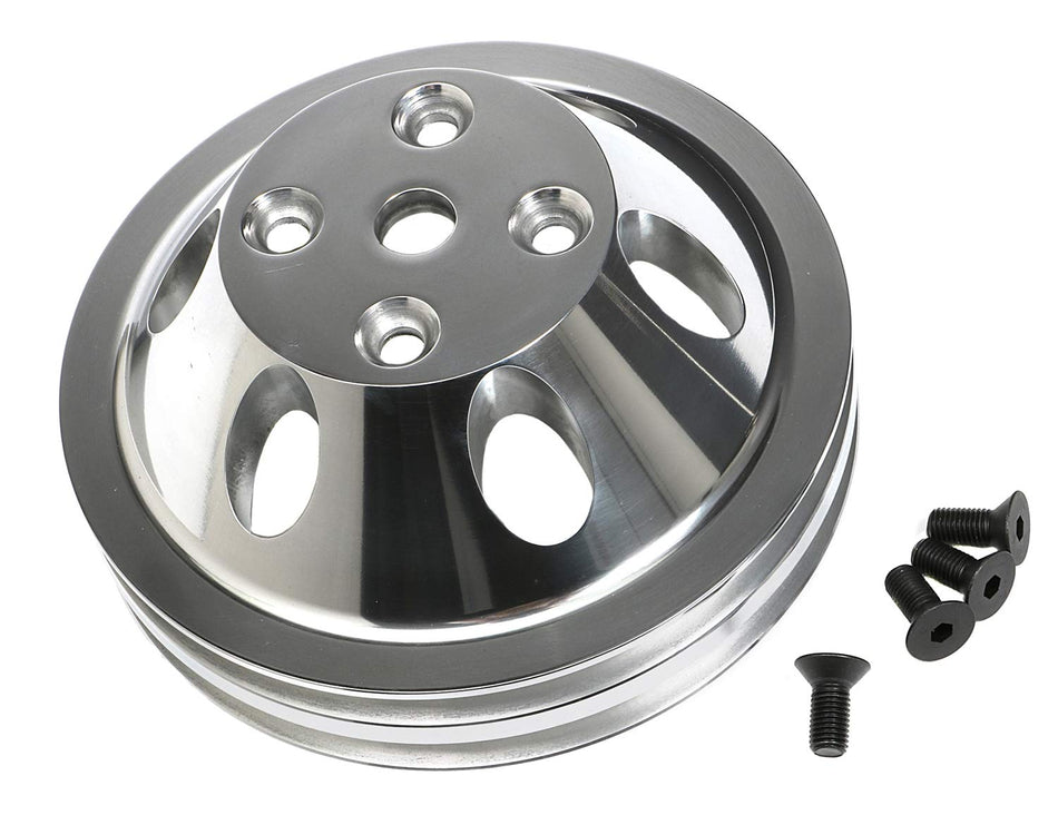 Trans-Dapt 6055 Polished Aluminum Crankshaft Pulley