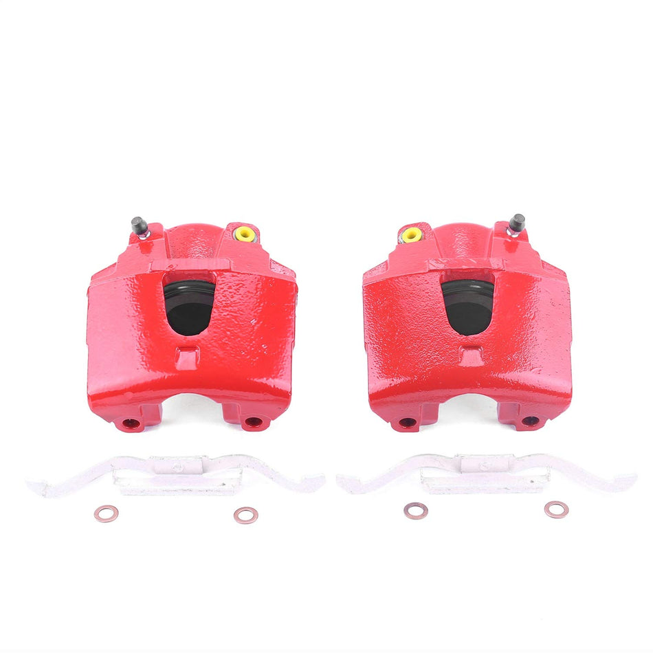 Power Stop Front S4756 Pair of High-Temp Red Powder Coated Calipers