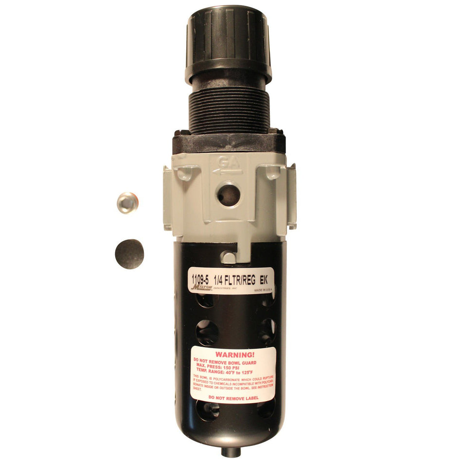 Milton 1109-5 1/4" NPT Polycarbonate Piggyback Filter Regulator
